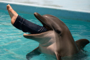 dolphin eating its trainer